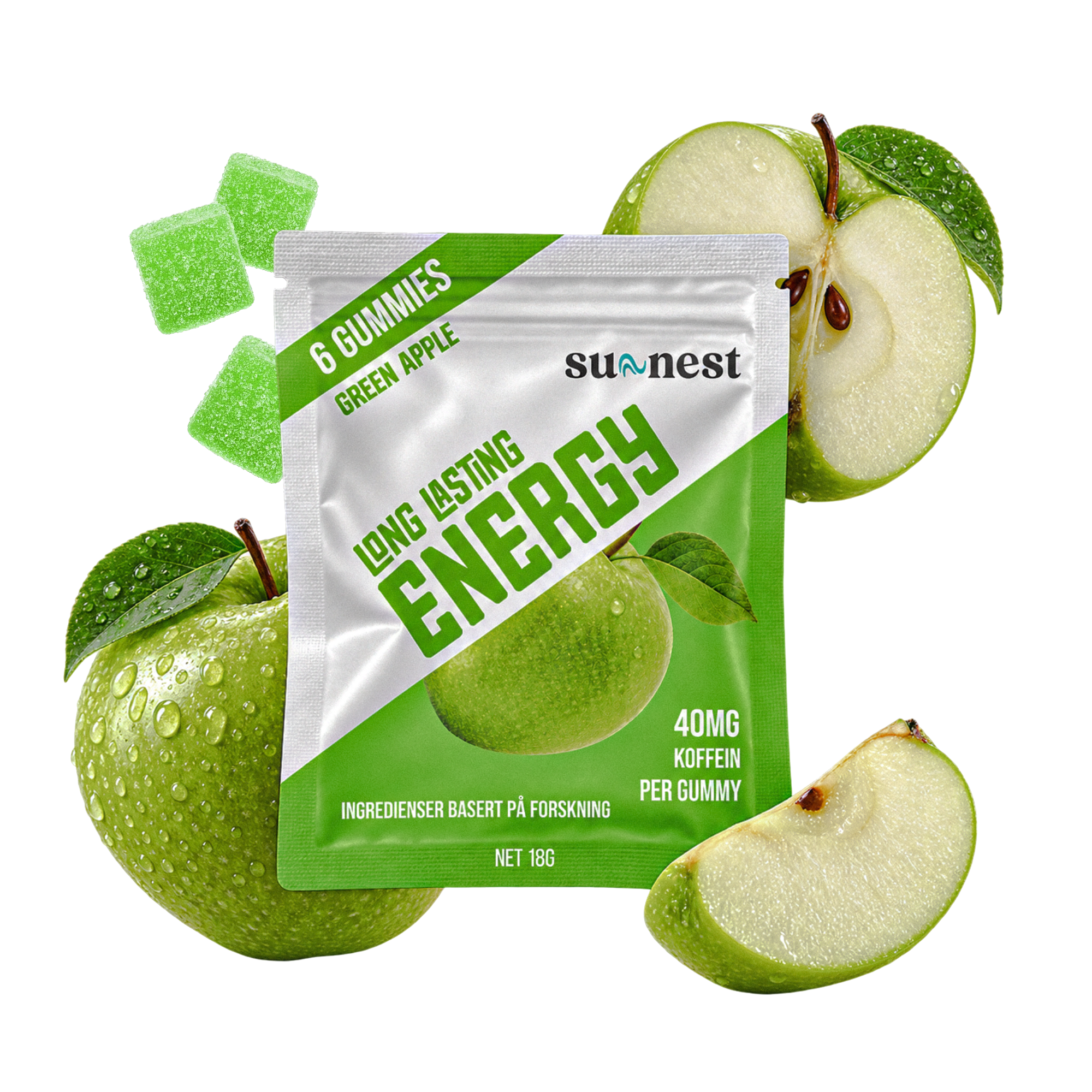 Energy Gummies Eple 6 Poser, Eple 12 Poser, Eple 24 Poser – pose