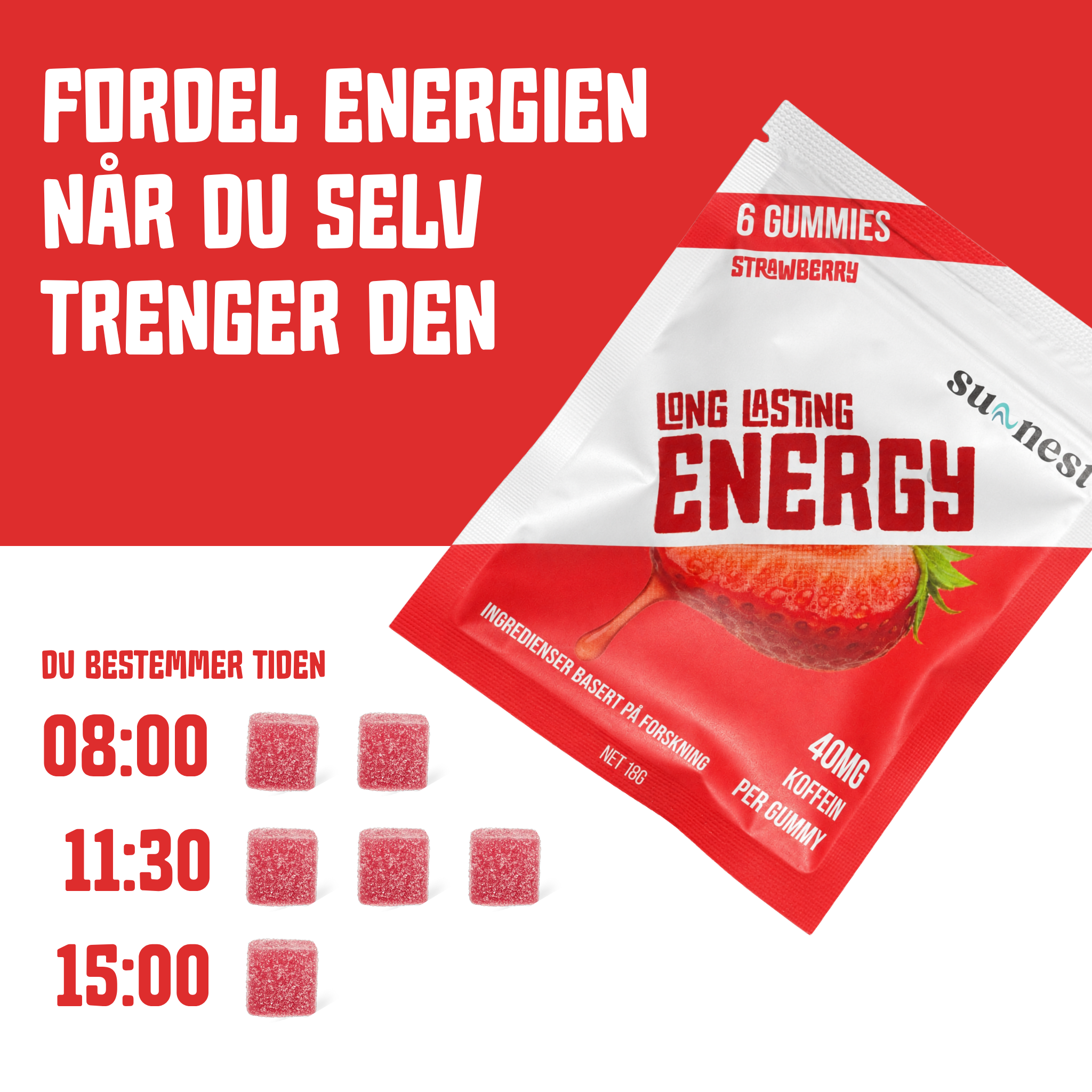 Energy Gummies Jordbær
