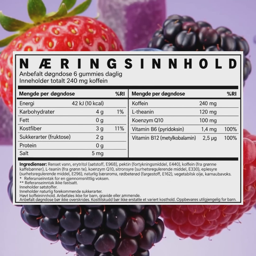 Energy Gummies Berry Mix 6 Poser, Berry Mix 12 Poser, Berry Mix 24 Poser – video